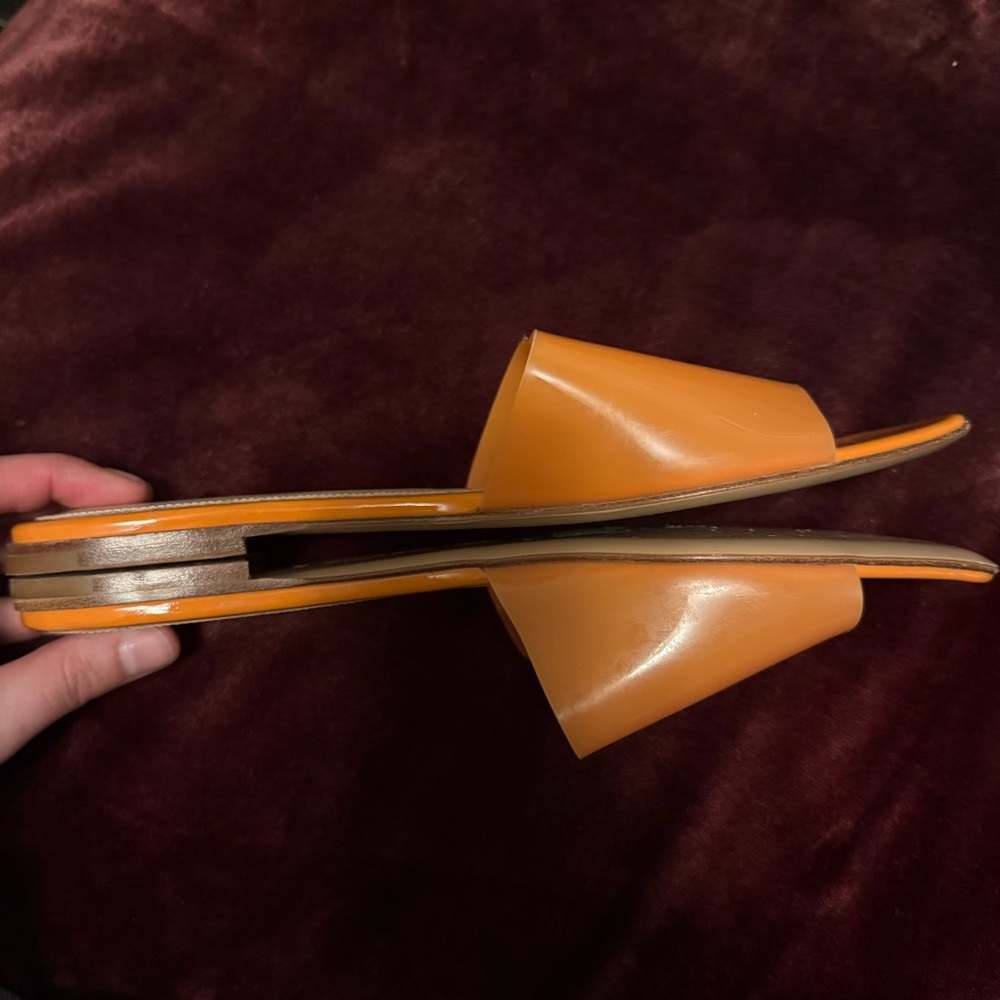 GIANVITO ROSSI Italian Slide Sandals Orange PVC 37.5 - Picture 4 of 9